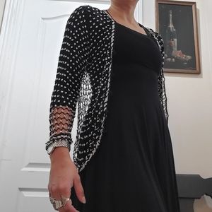 Meshed crochet knit cardigan button up sweater